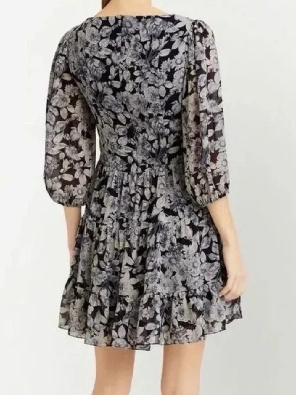 cinq a sept Black Floral Print Mini Dress - Picture 4 of 4